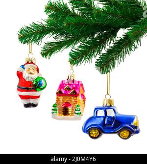 Weihnachtsbaum und Spielzeug Stockfoto