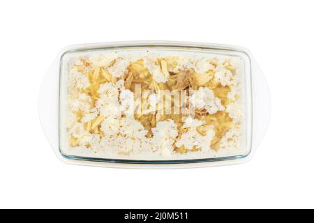 Glasschale mit Gelee aus Espe-Fleisch-Geflügel Stockfoto