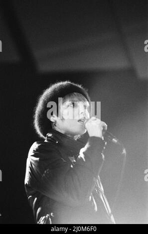 Pat Benatar, Sänger, im Konzert im Hexagon, Reading, Oktober 1980. Stockfoto