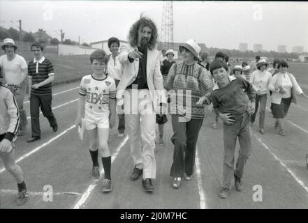 Billy Connolly, Charity Walk, Scotstoun, Glasgow, Schottland, 9.. Juni 1982. Stockfoto