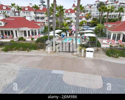 Luftaufnahme des Hotels Del Coronado, San Diego, Kalifornien, USA Stockfoto