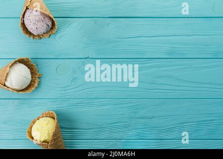 Eiszapfen mit verschiedenen Geschmacksrichtungen Stockfoto