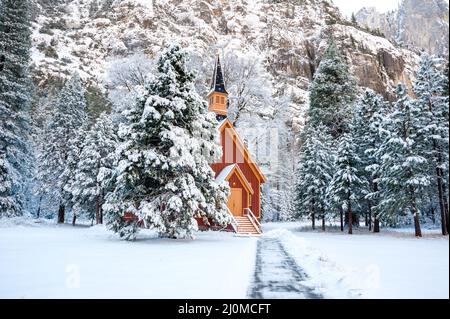 Yosemite Valley Chapel im Yosemite National Park Stockfoto