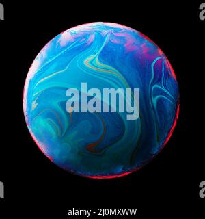 Abstrakter Hintergrund mit blauer und rosa Kugel Stockfoto