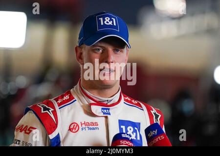 Bahrain International Circuit, Sakhir, Bahrain am 19. März 2022 Mick Schumacher 47 (GER), Haas VF-22 während der FORMEL 1 GULF AIR BAHRAIN GRAND PRIX 2022, Eleanor Hoad Stockfoto