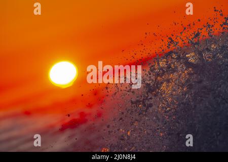 Die Sonne Geht Auf Dem Pazifischen Ozean In Baja California Auf Stockfoto