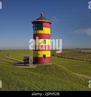 Leuchtturm Pilsumer, Pilsum, Krummhoern, Ostfriesland, Niedersachsen, Nordsee, Deutschland, Europa Stockfoto