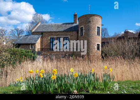 Blick auf Coworth Park, ein Landhotel in einer Parklandschaft in der Nähe von Ascot, B.. Stockfoto