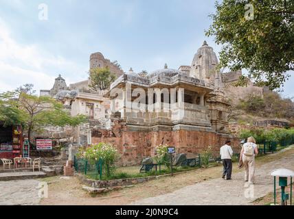 Ganesh Tempel, ein Hindu-Tempel in Kumbhalgarh (Kumbhal Fort), eine Mewar Festung, Rajsamand Bezirk in der Nähe von Udaipur, Rajasthan, Westindien Stockfoto