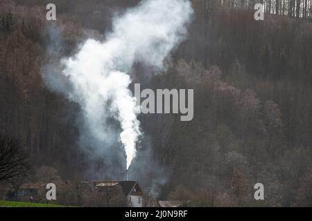 Private Holzofen Heizung, Deutschland, Europa Stockfoto