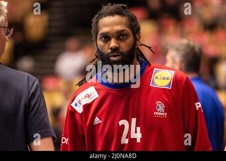 Herning, Dänemark. 19. März 2022. Wesley Pardin (24) aus Frankreich beim Norlys Golden League 2022-Spiel zwischen Frankreich und Norwegen bei Jyske Bank Boxen in Herning. (Foto: Gonzales Photo/Alamy Live News Stockfoto