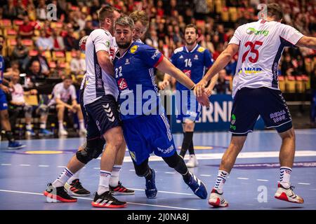 Herning, Dänemark. 19. März 2022. Luka Karabatic (22) aus Frankreich beim Norlys Golden League 2022-Spiel zwischen Frankreich und Norwegen bei Jyske Bank Boxen in Herning. (Foto: Gonzales Photo/Alamy Live News Stockfoto