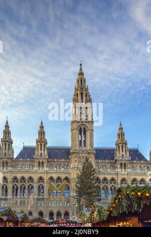 Rathaus der Stadt Wien, Österreich Stockfoto