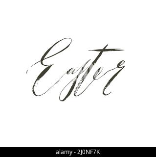 Handgezeichnete Vektor abstrakte Grafik skandinavische Happy Easter niedlich Grußkarte Vorlage mit Ostern handschriftliche Kalligraphie Schrift Schrift Text isoliert Stock Vektor