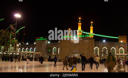 karbala, Irak - 23. februar 2015: Foto des Imam husien shrinei in der Stadt karbala Stockfoto