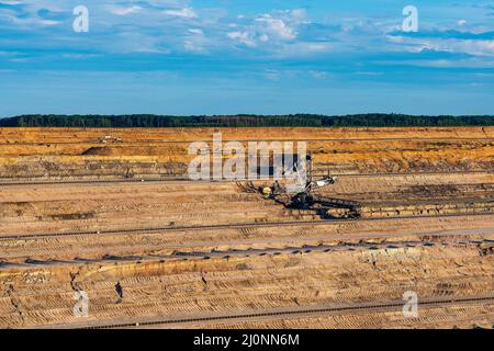 Panoramablick auf das Tagebau Hambach Stockfoto