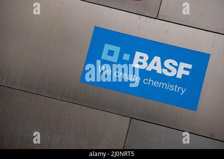 Büros des weltweit größten Chemieunternehmens BASF SE ( Badische Anilin- und Sodafabrik ) in der Parstadt Schwabing in München, Deutschland. (Foto von Alexander Pohl/Sipa USA) Stockfoto