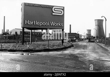 British Steel Corporation, Hartlepool Works, 14.. Januar 1983. Stockfoto