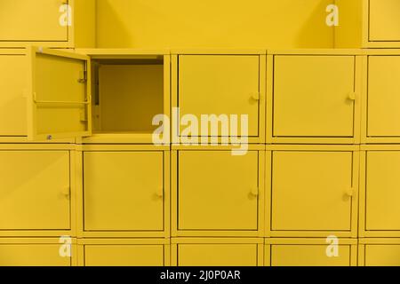 Quadratische Schließfächer. Hohe Qualität und Auflösung schönes Fotokonzept Stockfoto