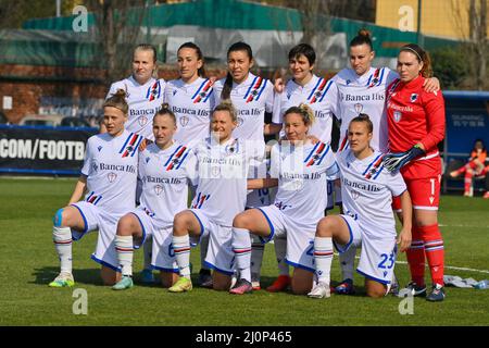 Mailand, Italien. 20. März 2022. UC Samopdoria vor dem Serie-A-Frauenspiel zwischen dem FC Internazionale und dem UC Sampdoria im Suning Sports Center in Mailand, Italien Cristiano Mazzi/SPP Credit: SPP Sport Press Photo. /Alamy Live News Stockfoto