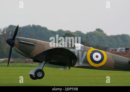 Vickers Supermarine Spitfire MK 1 N3200 in Duxford, Stockfoto