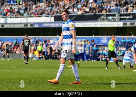 LONDON, GROSSBRITANNIEN. MÄR 20. Jimmy Dunne von QPR während des Sky Bet Championship-Spiels zwischen den Queens Park Rangers und Peterborough im Kiyan Prince Foundation Stadium., London am Sonntag, 20.. März 2022. (Kredit: Ian Randall | MI News) Kredit: MI News & Sport /Alamy Live News Stockfoto