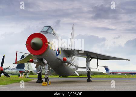 BAC / English Electric Lightning F53 ZF580, Cornwall Aviation Center. Stockfoto