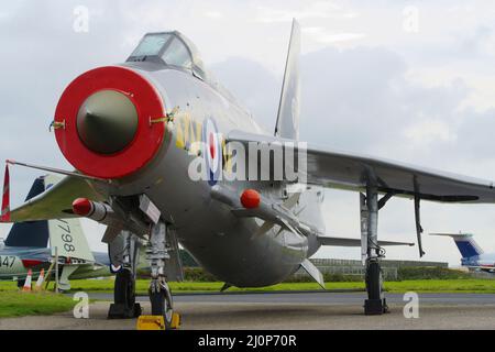 BAC / English Electric Lightning F53 ZF580, Cornwall Aviation Center. Stockfoto