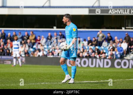 LONDON, GROSSBRITANNIEN. MÄR 20. QPR-Torwart Keiren Westwood beim Sky Bet Championship-Spiel zwischen Queens Park Rangers und Peterborough im Kiyan Prince Foundation Stadium., London am Sonntag, 20.. März 2022. (Kredit: Ian Randall | MI News) Kredit: MI News & Sport /Alamy Live News Stockfoto