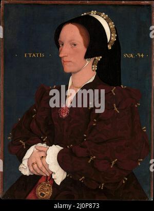 Lady Lee (Margaret Wyatt, geboren um 1509). Workshop von Hans Holbein dem jüngeren Deutschen. Anfang 1540s. Stockfoto