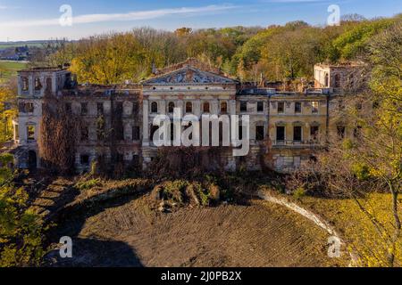 Burgruine in Slawikau, Polen. Stockfoto