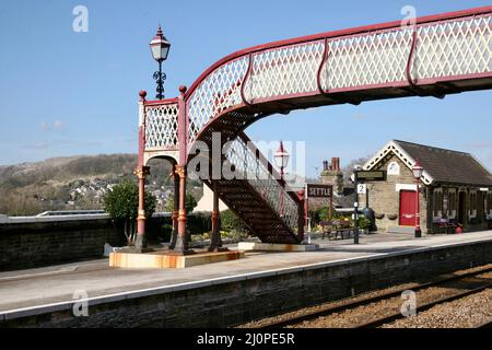 Settle Bahnhof, North Yorkshire Stockfoto