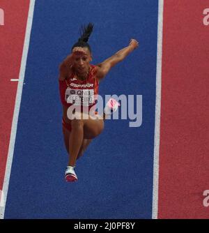 Belgrad, SRB, 19. März 2022 Ana Peleteiro (ESP) während der Hallenweltmeisterschaften in Belgrad im stark Stadium Belgrad Serbien am 19 2022. März in Aktion gesehen Graham Glendinning /Alamy Live News Stockfoto