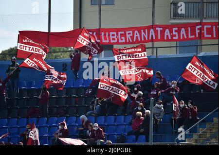 Arena Garibaldi, Pisa, Italien, 20. März 2022, Fans von Cittadella während AC Pisa vs AS Cittadella - Italienische Fußball Serie B Spiel Stockfoto