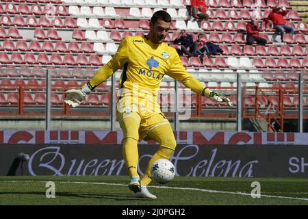 Stadio Renato Curi, Perugia, Italien, 20. März 2022, Facchin davide (n.1 como 1907) während des Spiels AC Perugia gegen Como 1907 - Italienischer Fußball der Serie B Stockfoto