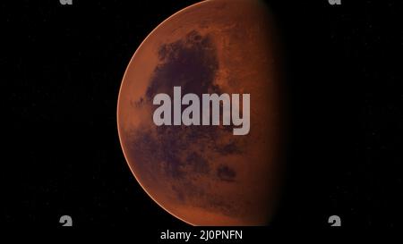 Roter Planet Mars am Sternenhimmel Stockfoto