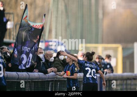 Mailand, Italien. 20.. März 2022. In Aktion während des Serie-A-Frauenmatches zwischen dem FC Internazionale und dem UC Sampdoria im Suning Sports Center in Mailand, Italien Cristiano Mazzi/SPP Credit: SPP Sport Press Photo. /Alamy Live News Stockfoto