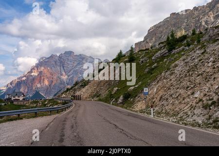 Radfahren in den Dolomiten Stockfoto