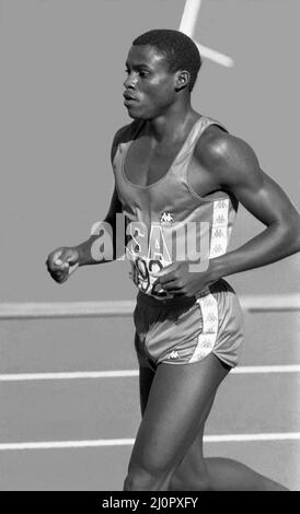 CARL LEWIS USA 100m Sprint bei der Leichtathletik-Weltmeisterschaft in Helsinki Finnland 1982 Stockfoto