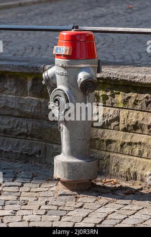 St. Gallen, Schweiz 9. März 2022 Wasserhydrant in der Innenstadt Stockfoto