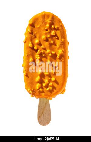 Popsicle in Karamellglasur creme Stockfoto