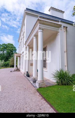 08-06-2021. Devon, Großbritannien. Agatha Christie's Greenway House. Ehemaliges Ferienhaus der Buchautorin Agatha Christie. Greenway House and Garden. Stockfoto