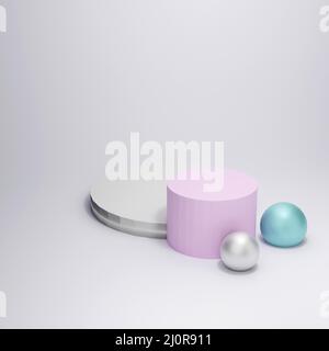 3D Rendern Illustration abstrakte geometrische Form Hintergrund Podium Vorlage für die Präsentation Stockfoto