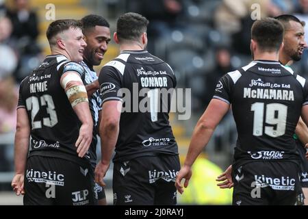 Mitieli Vulikijapani (25) vom Hull FC feiert seinen Versuch Stockfoto