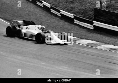 Großer Preis von Großbritannien 1984, Brands Hatch, Sonntag, 22.. Juli 1984. Unser Bild Zeigt ... Alain Prost von McLaren-TAG in Aktion. Stockfoto