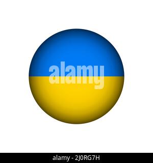 Ukrainische Flagge. Symbol der nationalen ukrainischen kreisförmigen Flagge. Stock Vektor