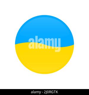 Ukrainische Flagge. Symbol der nationalen ukrainischen kreisförmigen Flagge. Stock Vektor