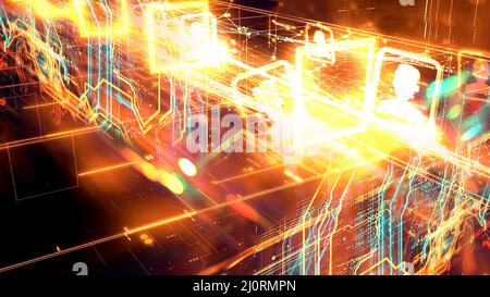 Datenverarbeitung im Programmiercode, Digitalisierung des Weltkonzepts Stockfoto