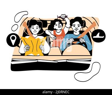 Glückliche Familie mit Kind abstraktes Konzept Stock Vektor