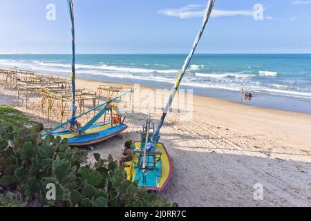 Canoa Quebrada, tropischer Strandblick, Fortaleza, Brasilien, Südamerika Stockfoto